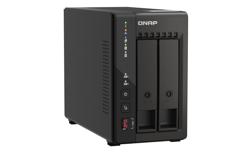 QNAP NAS TS-253E-8G | 2.5 GbE, 2-Bay, Intel CPU, 8GB RAM, M.2 Slots, Long-term Support NAS
