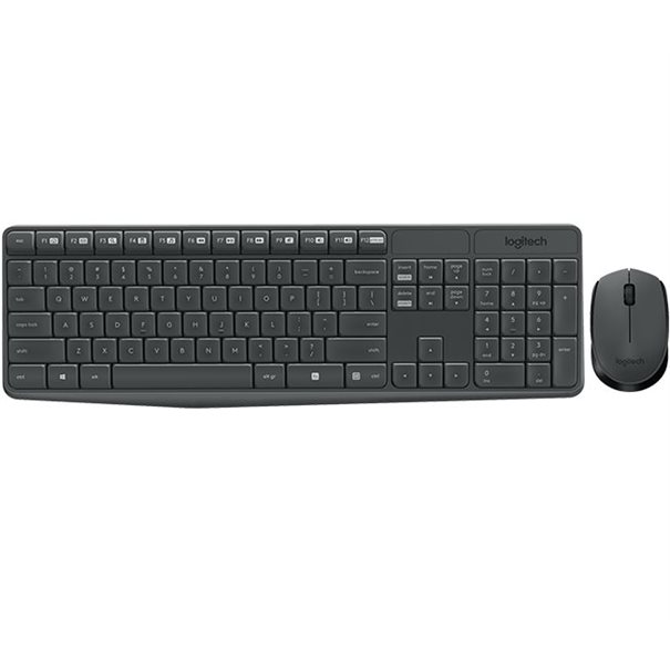 Logitech Tastatur-Maus-Set MK235 Wireless Keyboard and Maouse Combo grey