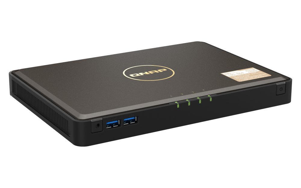 QNAP NAS TBS-464-8G | 2.5GbE, 4-Bay M.2 SSD, Intel CPU, 8GB RAM, HDMI 2.0, Set-Top Multimedia NAS